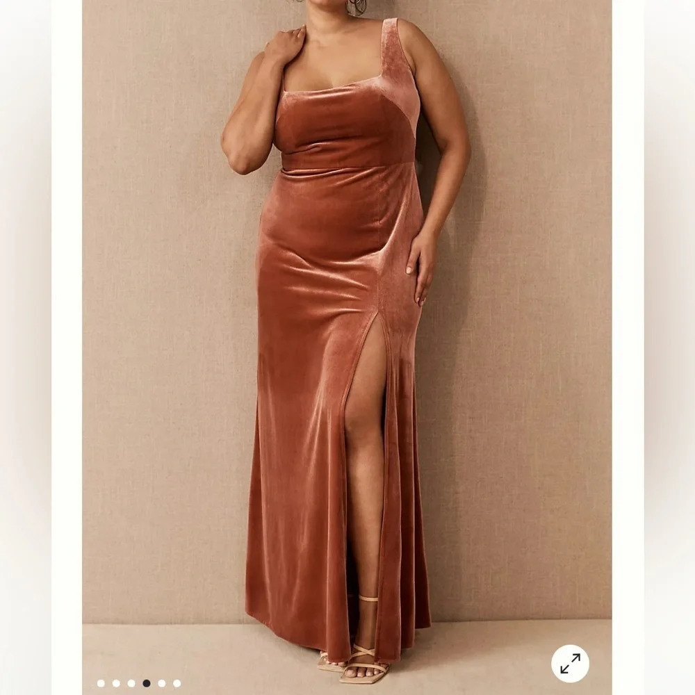 Nwt Jenny Yoo Velvet Maxi Dress English Rose Size 24